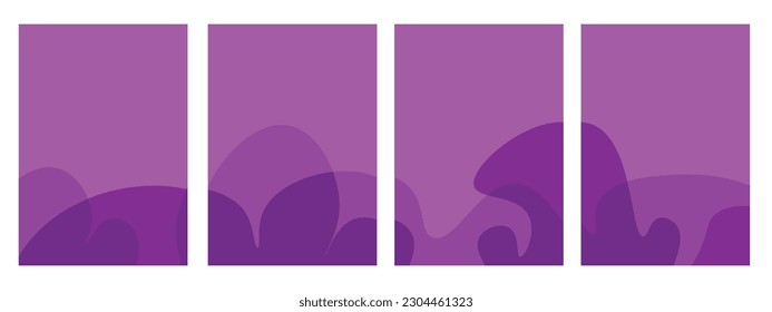 Set von violettem Hintergrund vesak Tag. Mit Kopienraum und fließenden Formen. Vorlagen für Feierlichkeiten, Anzeigen, Branding, Banner, Umschlag, Etikett, Plakat, Verkauf