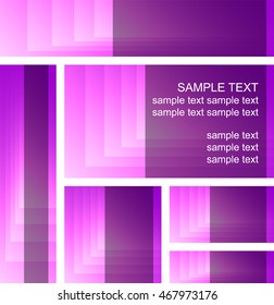 A set of purple banner templates with space for your text. Vector illustration.