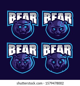 Set purple bear e-sports logo
