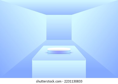Set purple blue violet 3d object cylinder pedestal podium display gradient color minimal scene