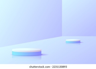 Fijar el color de gradiente del cilindro de objeto 3d color violeta azul violeta peatonal color de pantalla mínimo escena