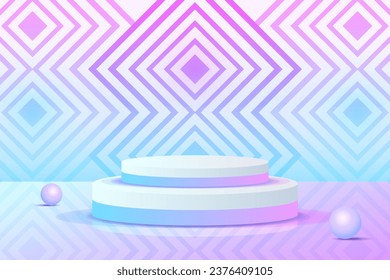 Set purple blue violet 3d object cylinder pedestal podium display gradient color minimal scene