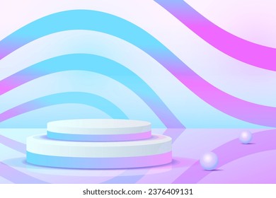 Violett-blaue Violett-3D-Objektzylinder-Podium Farbverlauf-Farbverlauf-Minimal-Szene festlegen