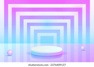 Violett-blaue Violett-3D-Objektzylinder-Podium Farbverlauf-Farbverlauf-Minimal-Szene festlegen