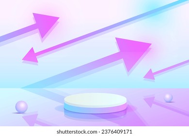 Violett-blaue Violett-3D-Objektzylinder-Podium Farbverlauf-Farbverlauf-Minimal-Szene festlegen