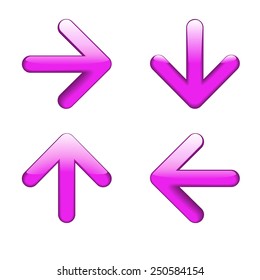 Set of purple buttons for web. Vector.