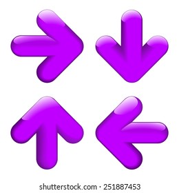 Set of purple buttons for web. Vector.