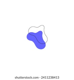set of purple colored blobs with lines background