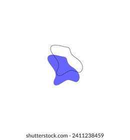 set of purple colored blobs with lines background