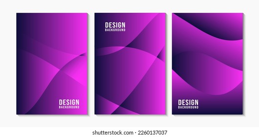 Set of Purple Graident Abstract Fluid Liquid Background Template Illustration. Suitable For Your Banner, Poster, and Cover. Vector Eps 10
