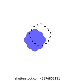 set of purple hand drawn blobs stain