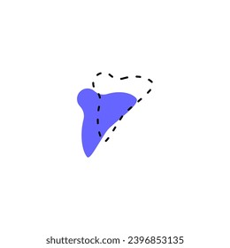set of purple hand drawn blobs isolated