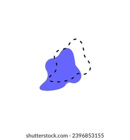set of purple hand drawn blobs blue