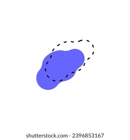 set of purple hand drawn blobs splash