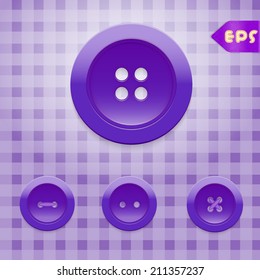 Set of purple sewing buttons
