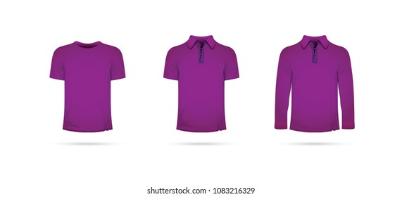 a set of purple t-shirts