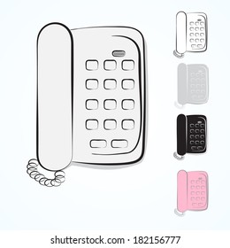 Set push old phones of different colors