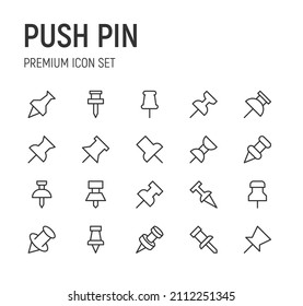 Conjunto de iconos de la línea de anclaje de inserción. Paquete de carteles de moda. Pixel perfecto objetos para interfaz de usuario, aplicaciones y web. 
