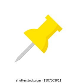 Set of push pins in different colorsisolated on white background
