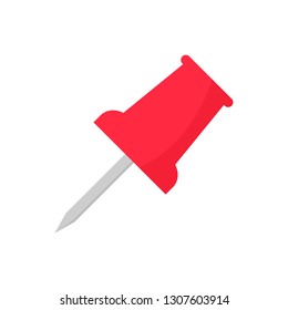 Set of push pins in different colorsisolated on white background