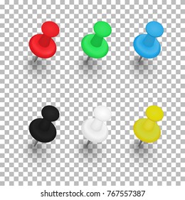Illustration Of White Push Pin. Royalty Free SVG, Cliparts