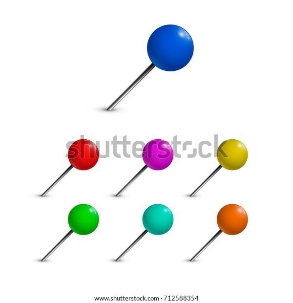 Set Pushpins Navigation Symbols Isolated On Stock Vector (Royalty Free ...