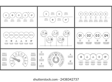 Set puzzle concept for infographic with 4, 5, 6, steps, parts or processes. Template for web on a background.