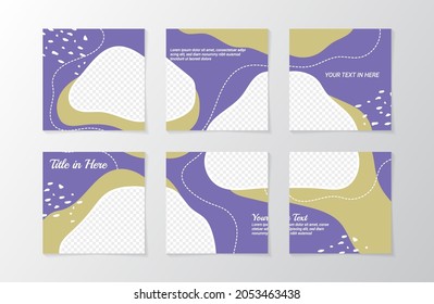 Set of puzzle design template for social media feed promotion