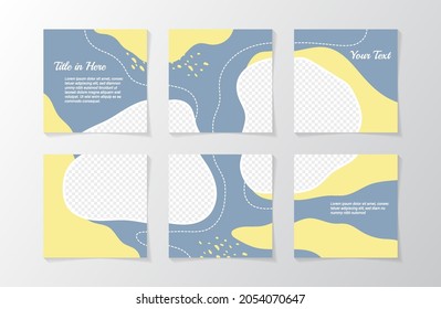 Set of puzzle design template for social media feed promotion