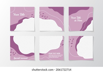 Set of puzzle design template for social media feed promotion