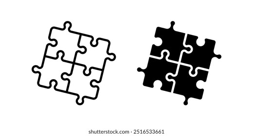 Conjunto de iconos de rompecabezas. para el concepto móvil y el Diseño web. Ilustración vectorial sobre fondo blanco
