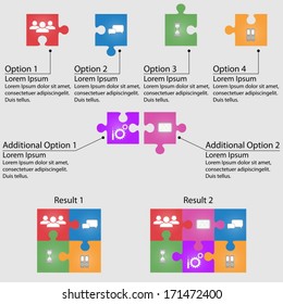 Set of puzzle for infog raphic. Vector