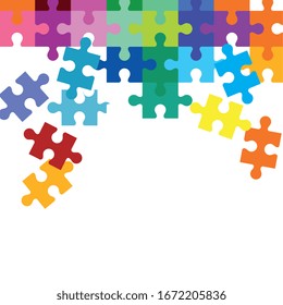 set of puzzle pieces icons vector illustration design
