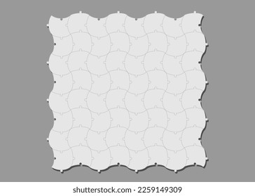 conjunto de piezas de rompecabezas sobre un fondo gris. ilustración vectorial.