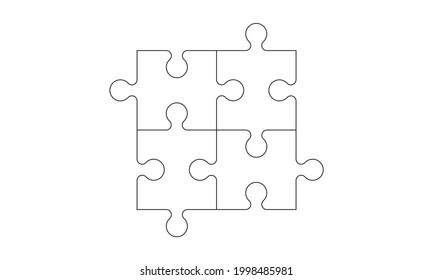 Satz Puzzleteile auf Weiß