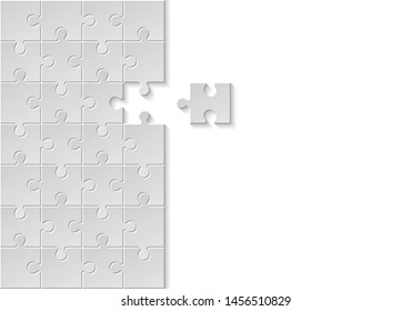 Set puzzle pieces. Texture mosaic background.