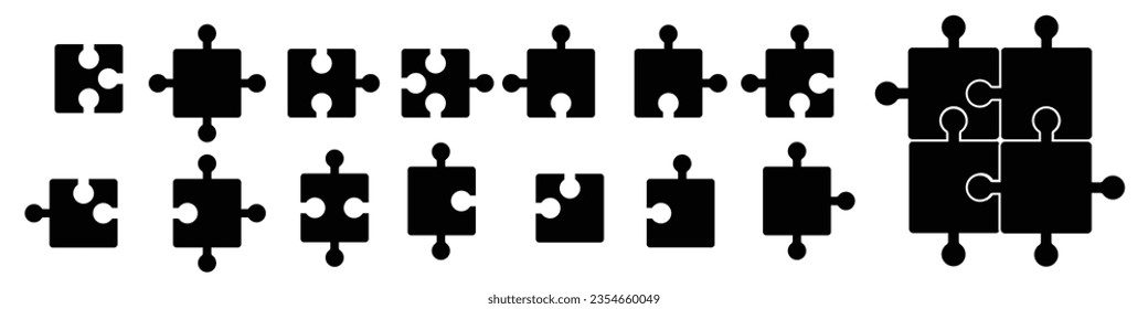 set of puzzle pieces. vector