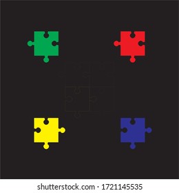 Establecer piezas del rompecabezas. Ilustración vectorial.