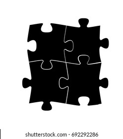 Set puzzle pieces. Vector illustration