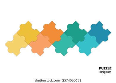 Set of puzzle pieces. Vector infographic. Jigsaw puzzle on white background. Set of puzzle pieces. Vector illustration.