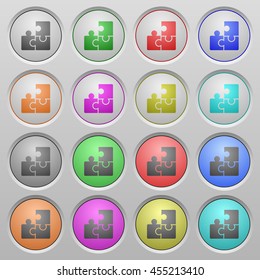 Set of puzzle plastic sunk spherical buttons.