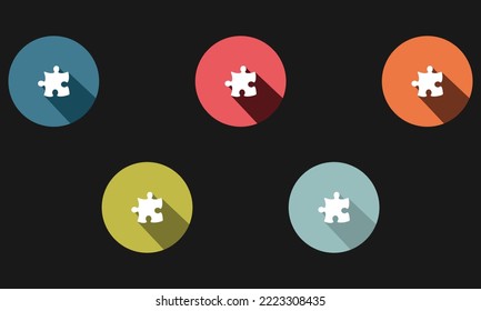 Set of Puzzle sign icons vector design illustration