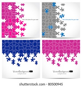 Set of puzzle vector design