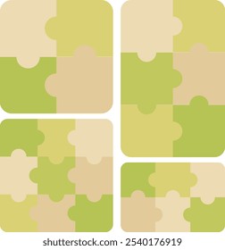 Set of puzzle vector for infographic chart element and business marketing element presentation