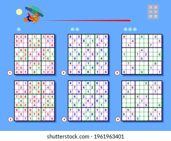 Set of puzzles. Different levels. Logic game for children and adults. Play online. Memory training exercises for seniors.  Printable page for brain kids teaser book. IQ test.