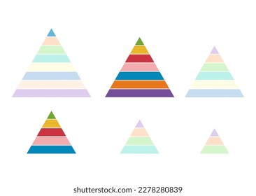 Set of Pyramid infographic chart layout, info modern concept step presentation, brochure vector illustration .