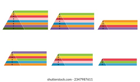 Set of Pyramid infographic chart layout, info modern concept step presentation, brochure vector illustration .