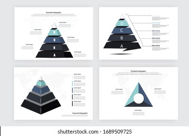 Set of pyramid infographics for presentation easy to edit vector eps.10