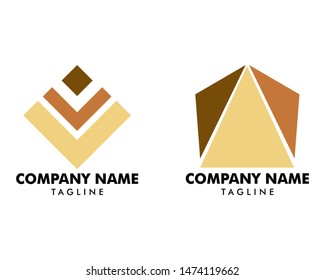 Set of Pyramid Logo Template vector illustration