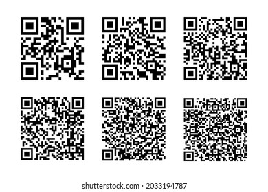 Set of QR code isolated on white background. Vector